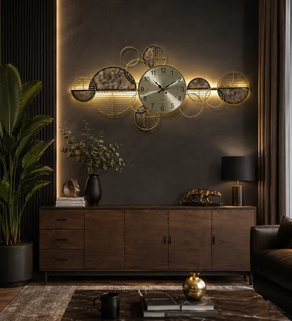 Iron_Modern_Geometric_Gold_Tone_LED_Analog_Wall_Clock