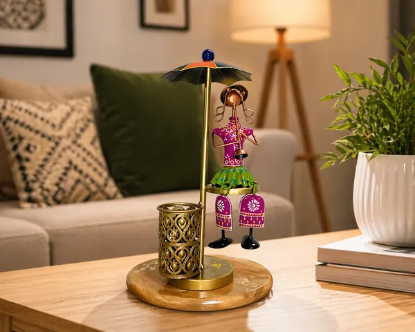 Metal_Hand-Painted_Umbrella_Figurine_Pen_Stand
