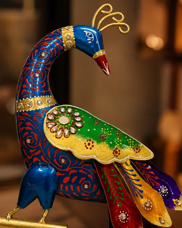 Iron_Enamel_Multicolor_Peacock_Showpiece