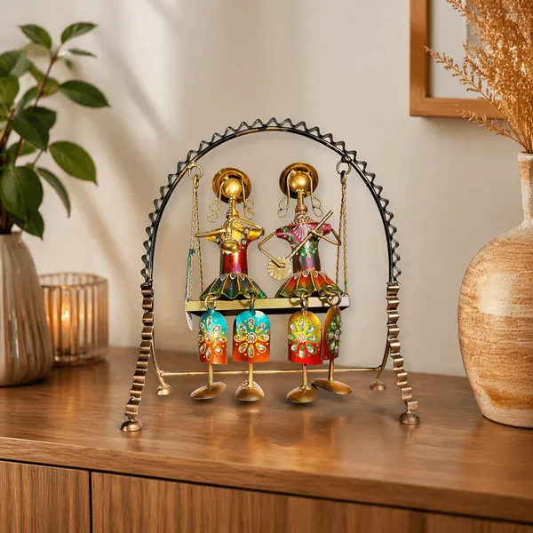 Iron_Gold_Hand-Painted_Musician_Couple_Swing_Showpiece