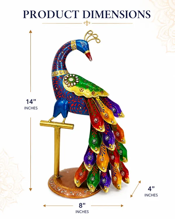 Iron_Enamel_Multicolor_Peacock_Showpiece