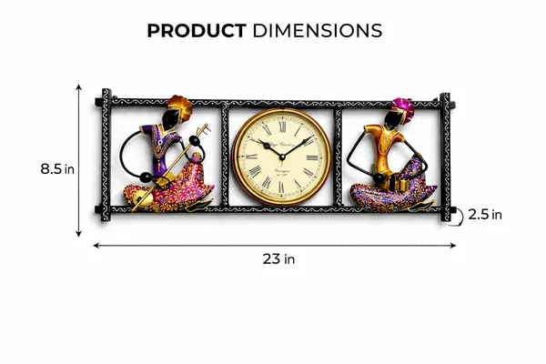 Wrought_Iron_Musical_Lady_Figurine_Roman_Numeral_Wall_Clock