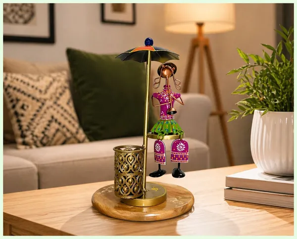 Metal_Hand-Painted_Umbrella_Figurine_Pen_Stand