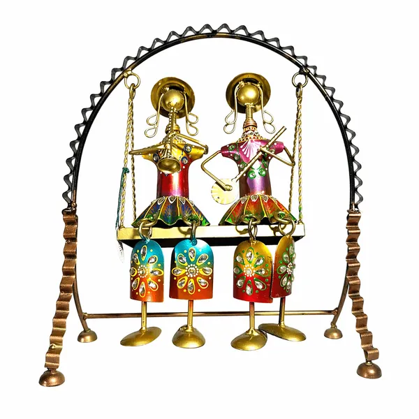 Iron_Gold_Hand-Painted_Musician_Couple_Swing_Showpiece