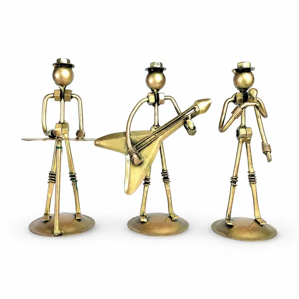 Iron_Brass-Finish_Musician_Figurine_Candle_Holder_Set_Of_3
