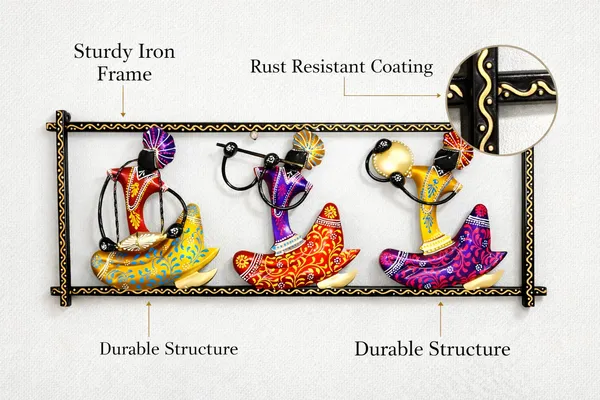 Wrought_Iron_Hand-Painted_Musician_Figurine_Ornate_Wall_Art