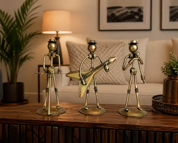 Iron_Brass-Finish_Musician_Figurine_Candle_Holder_Set_Of_3