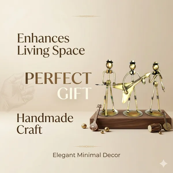 Iron_Brass-Finish_Musician_Figurine_Candle_Holder_Set_Of_3