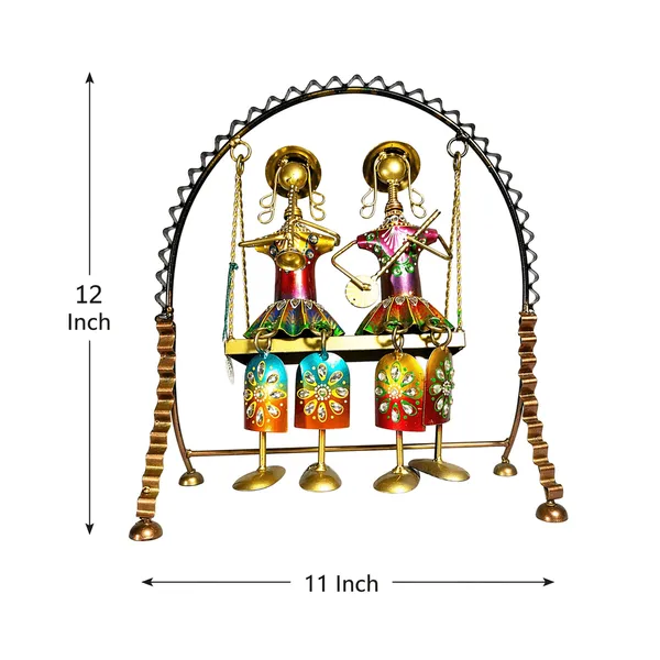 Iron_Gold_Hand-Painted_Musician_Couple_Swing_Showpiece