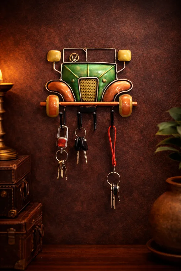 Iron_Vintage_Green_Car_Retro_Wall_Key_Holder