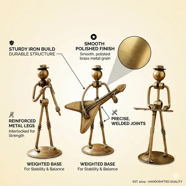 Iron_Brass-Finish_Musician_Figurine_Candle_Holder_Set_Of_3