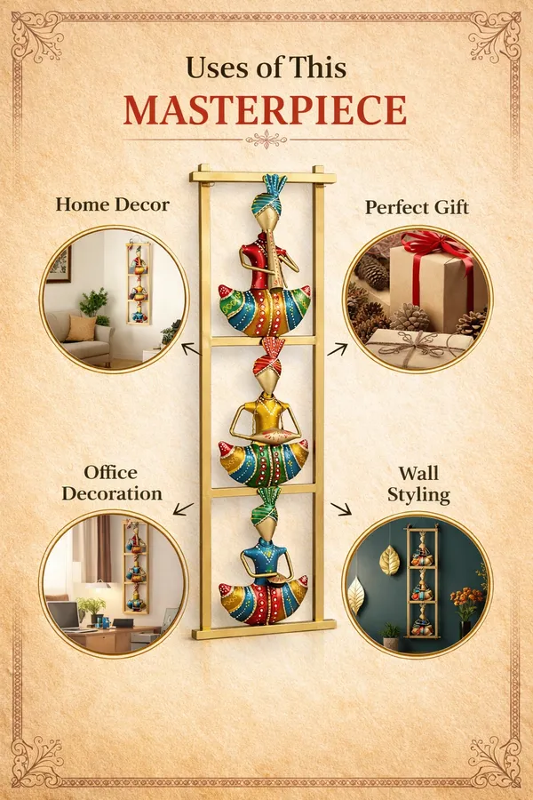 Iron_Gold_Finish_Traditional_Musician_Figurine_Wall_Hanging