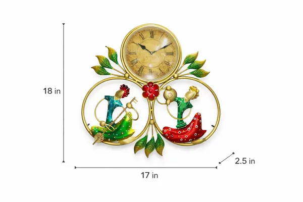 Iron_Hand-Painted_Peacock_Motif_Analog_Wall_Clock