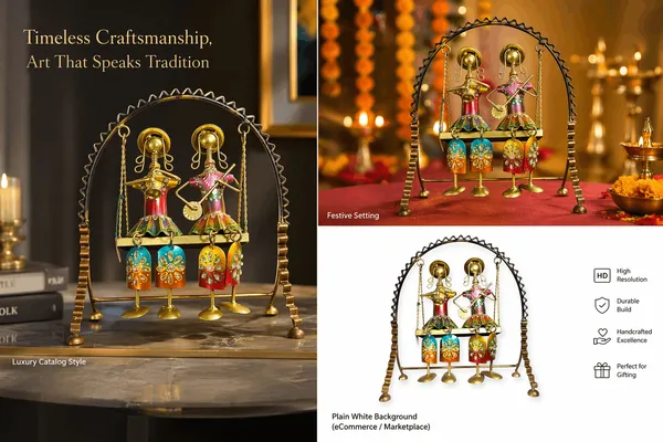 Iron_Gold_Hand-Painted_Musician_Couple_Swing_Showpiece