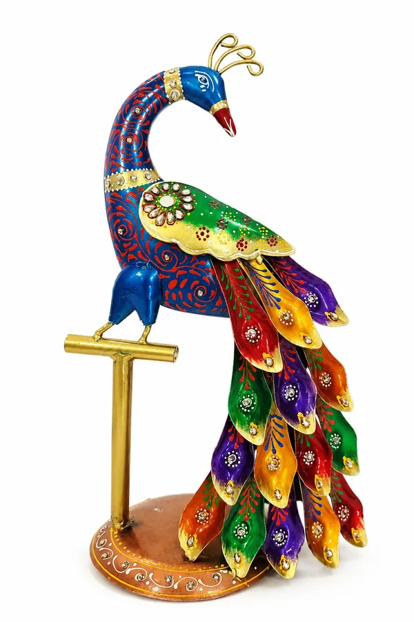 Iron_Enamel_Multicolor_Peacock_Showpiece