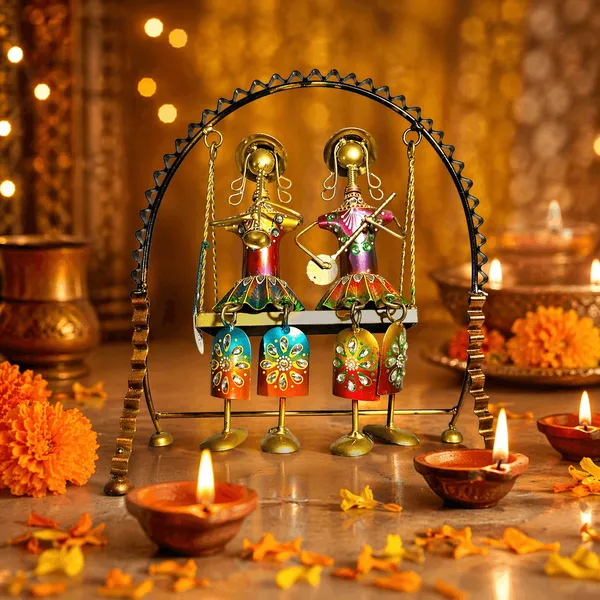 Iron_Gold_Hand-Painted_Musician_Couple_Swing_Showpiece
