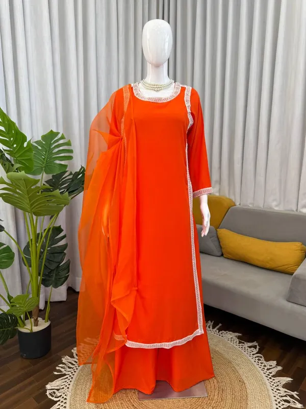 Orange_Natural_Crep_Kurta_Palazzo_Dupatta_Set_For_Women