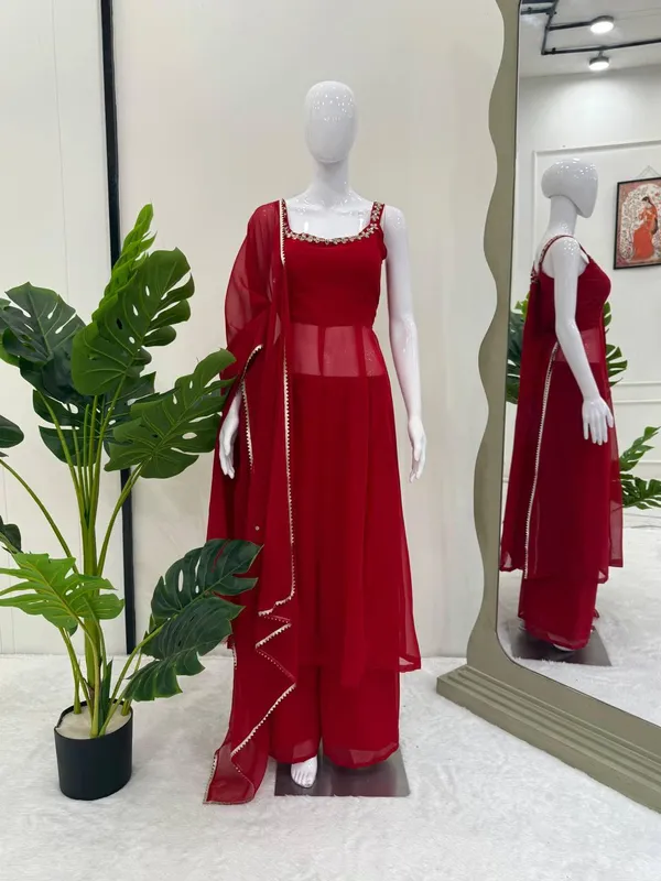 Red_Foux_Gorgette_Anarkali_Suit_Set_For_Women