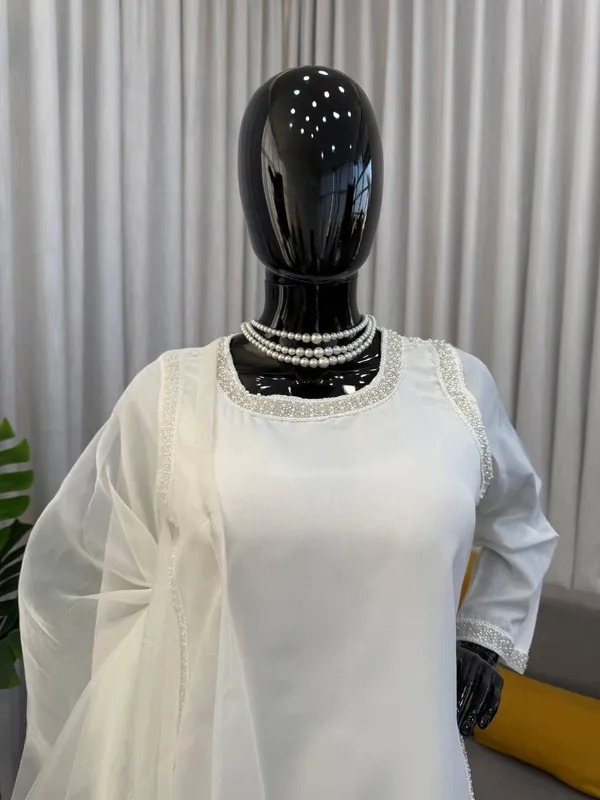 White_Natural_Crep_Kurta_Palazzo_Dupatta_Set_For_Women