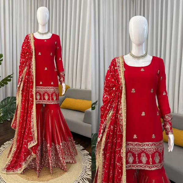 Red_Chinon_Silk_Sharara_Suit_Set_For_Women