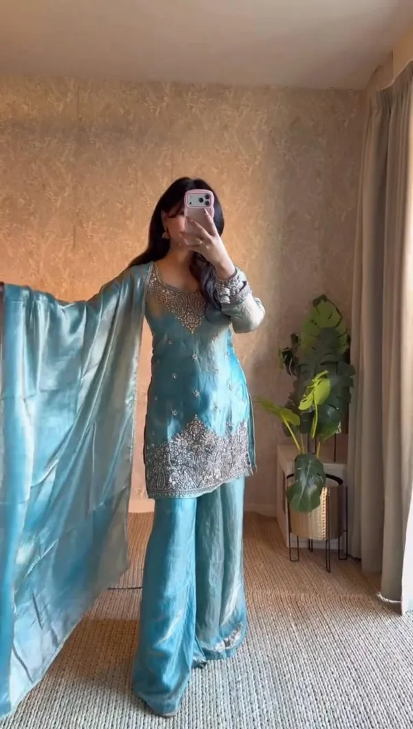 Sky_Blue_Fendy_Silk_Kurta_Palazzo_Dupatta_Set_For_Women