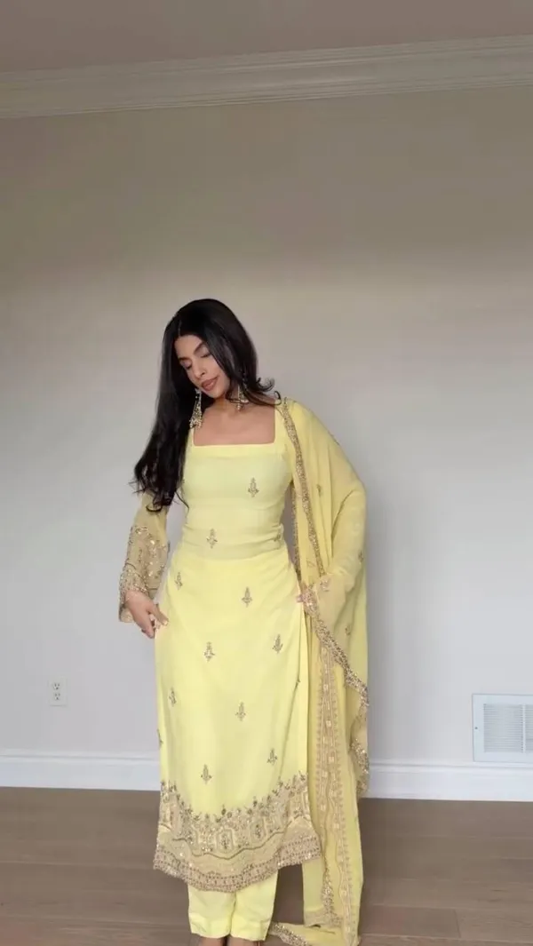 Yellow_Fendy_Silk_Kurta_Set_For_Women