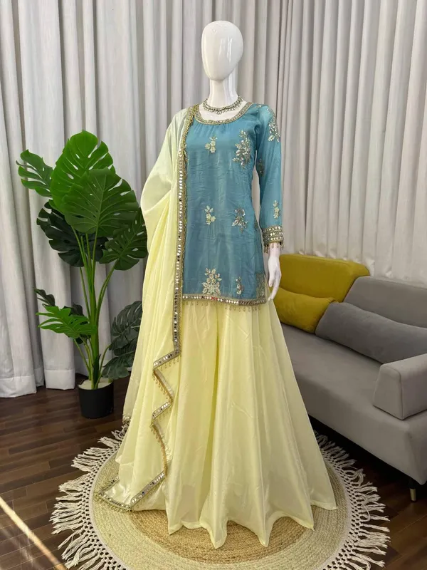 Multicolor_Fendy_Silk_Kurta_Palazzo_Set_For_Women