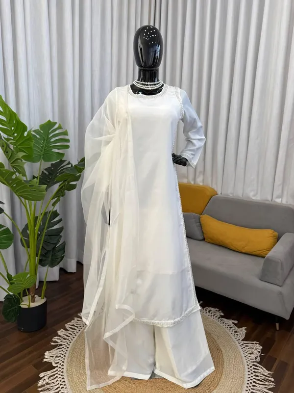 White_Natural_Crep_Kurta_Palazzo_Dupatta_Set_For_Women