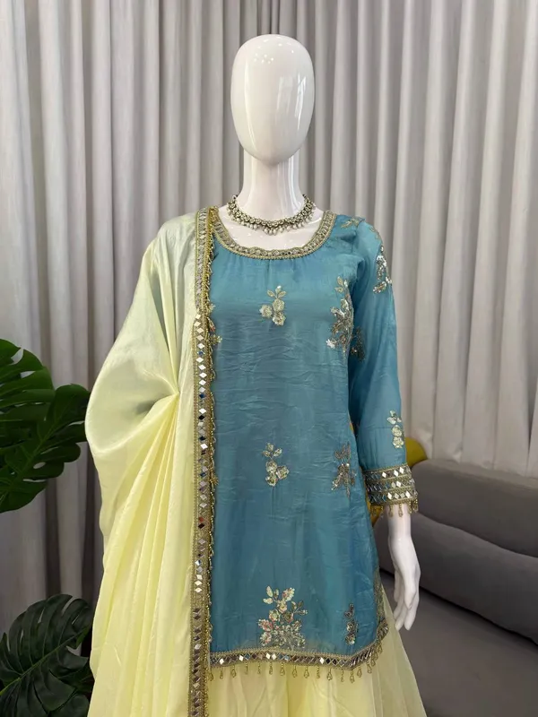 Multicolor_Fendy_Silk_Kurta_Palazzo_Set_For_Women