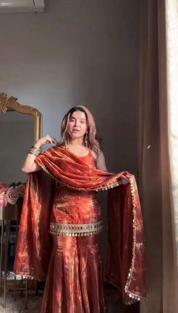 Orange_Fendy_Silk_Sharara_Dupatta_Set_For_Women