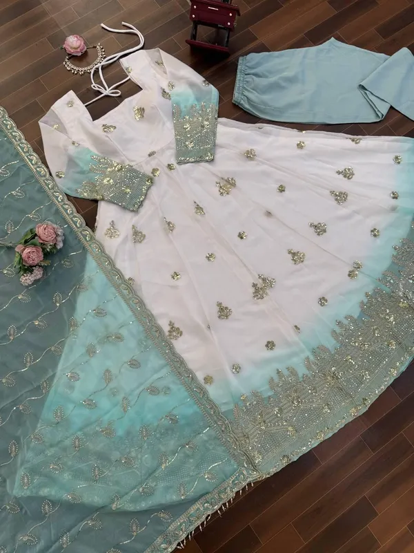 White_Star_Gorgette_Anarkali_Suit_Set_For_Women