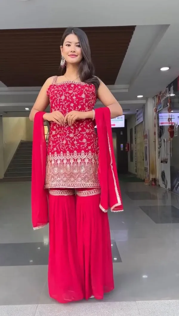 Red_Foux_Gorgette_Sharara_Suit_Set_For_Women