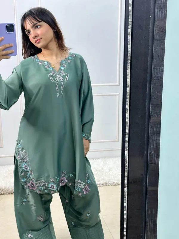 Sage_Green_Natural_Crep_Kurta_Palazzo_Dupatta_Set_For_Women
