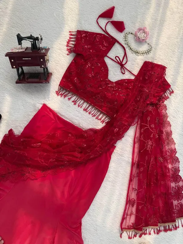 Red_Soft_Butterfly_Net_Lehenga_Choli_Set_For_Women