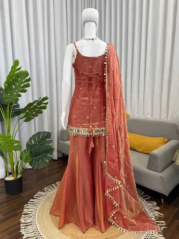 Orange_Fendy_Silk_Sharara_Dupatta_Set_For_Women
