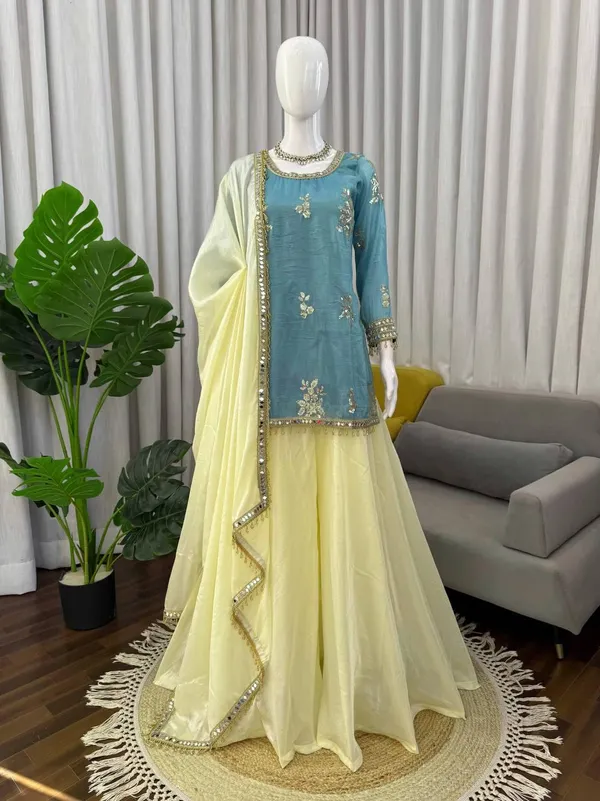 Multicolor_Fendy_Silk_Kurta_Palazzo_Set_For_Women