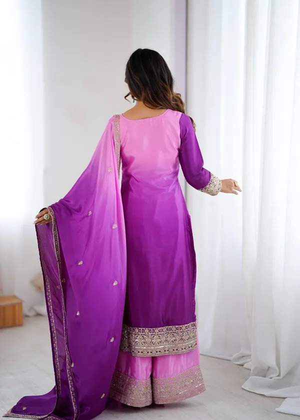 Purple_Shaded_Chinon_Silk_Kurta_Palazzo_Set_For_Women