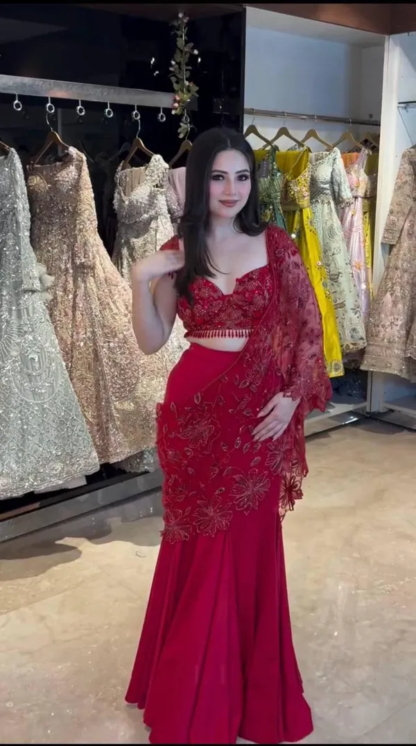 Red_Soft_Butterfly_Net_Lehenga_Choli_Set_For_Women