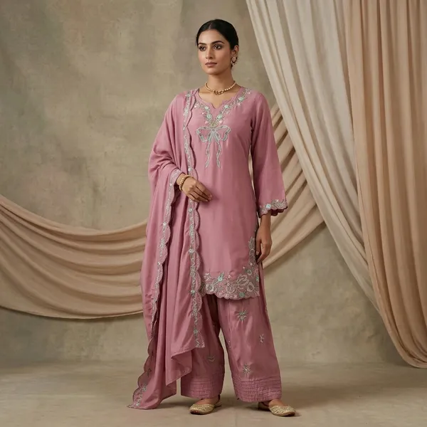 Pink_Natural_Crep_Kurta_Palazzo_Dupatta_Set_For_Women