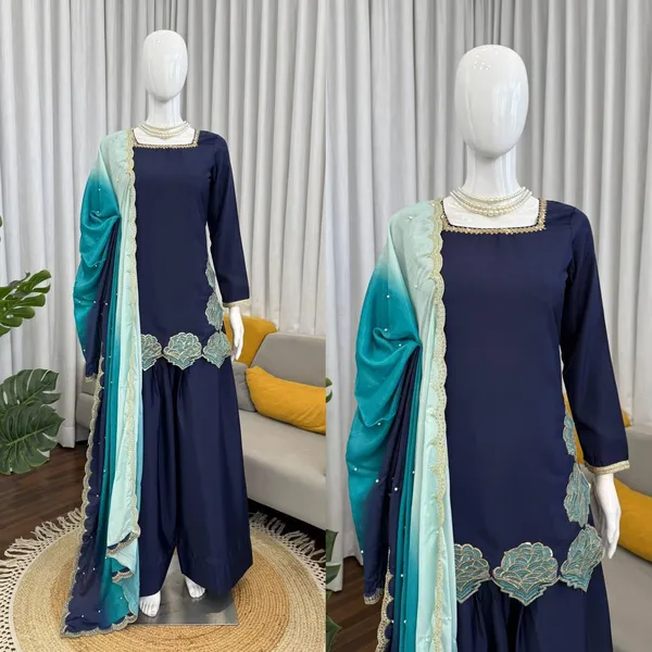Navy_Blue_Natural_Crep_Kurta_Palazzo_Dupatta_Set_For_Women