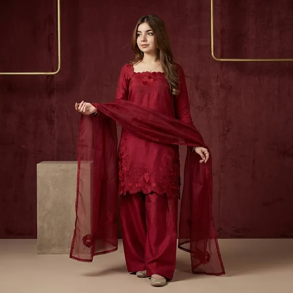Magenta_Roman_Kurta_Palazzo_Set_For_Women