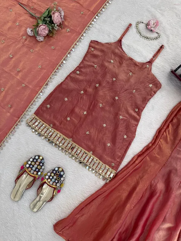 Orange_Fendy_Silk_Sharara_Dupatta_Set_For_Women