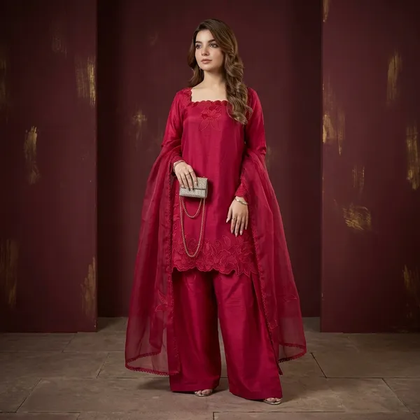 Magenta_Silk_Suit_Set_For_Women