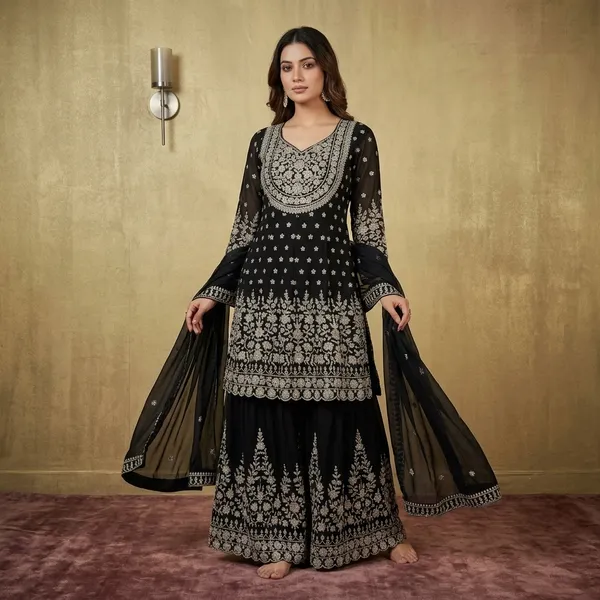 Black_Foux_Gorgette_Anarkali_Lehenga_Set_For_Women