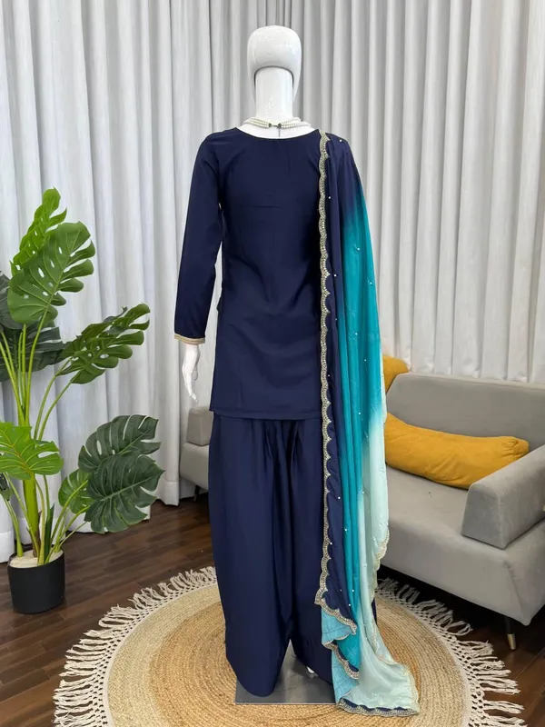 Navy_Blue_Natural_Crep_Kurta_Palazzo_Dupatta_Set_For_Women
