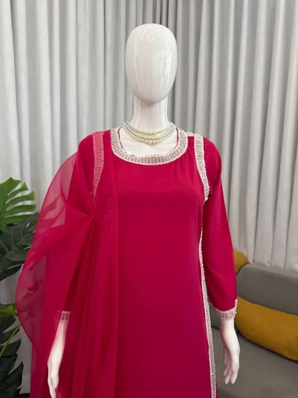 Magenta_Natural_Crep_Kurta_Palazzo_Dupatta_Set_For_Women