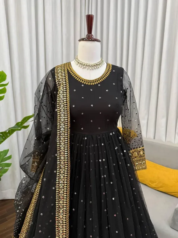 Black_Soft_Butterfly_Net_Anarkali_Lehenga_Set_For_Women