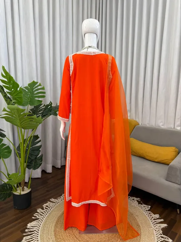 Orange_Natural_Crep_Kurta_Palazzo_Dupatta_Set_For_Women