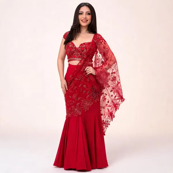 Red_Soft_Butterfly_Net_Lehenga_Choli_Set_For_Women