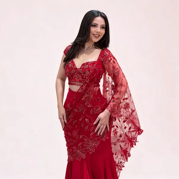 Red_Soft_Butterfly_Net_Lehenga_Choli_Set_For_Women